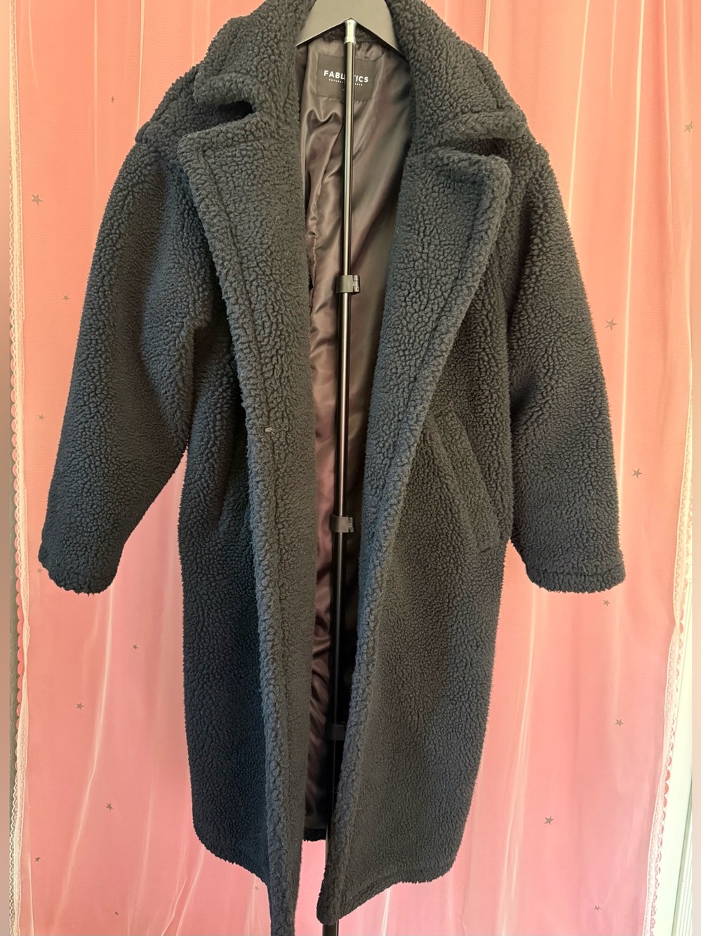 Fabletics Black Teddy Long Coat Women’s Size M